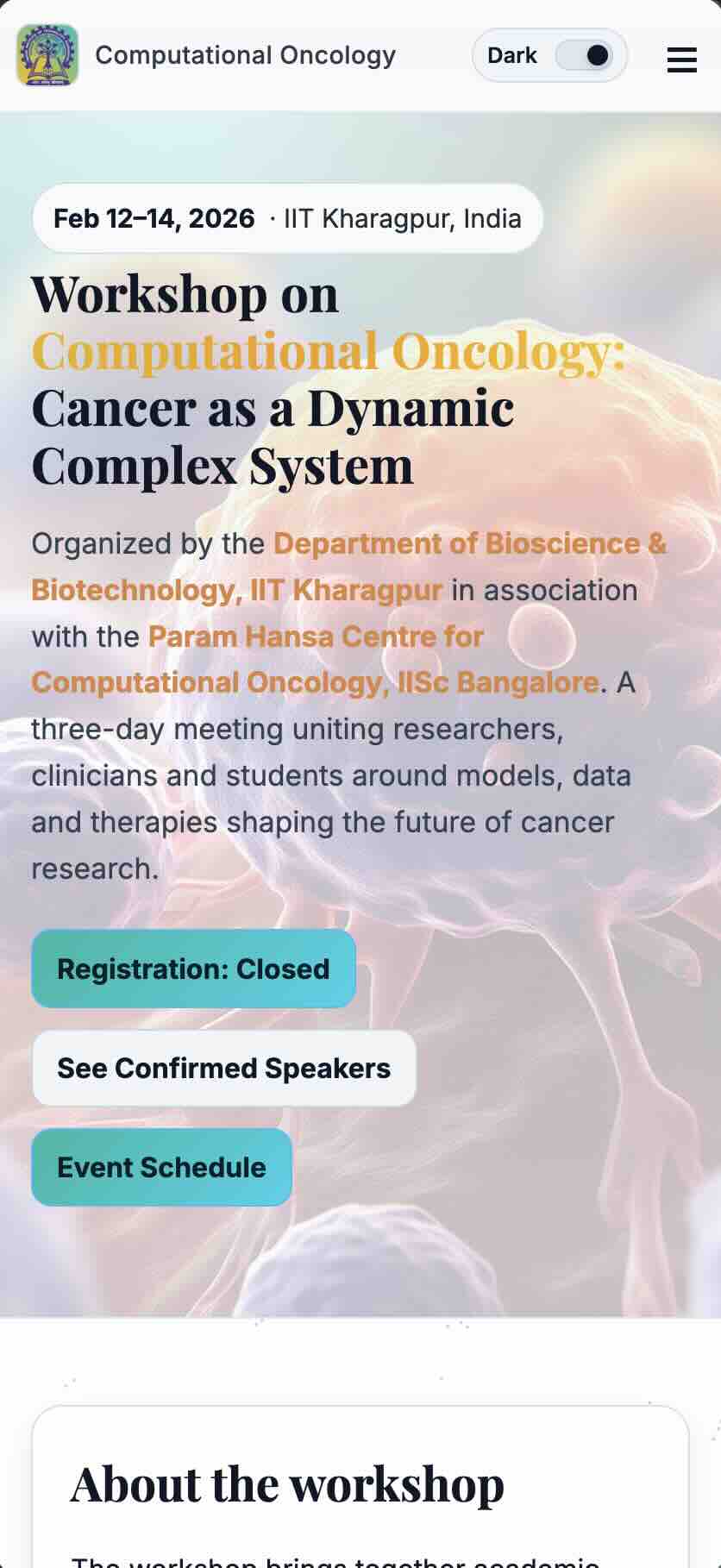 CompOnco website — mobile